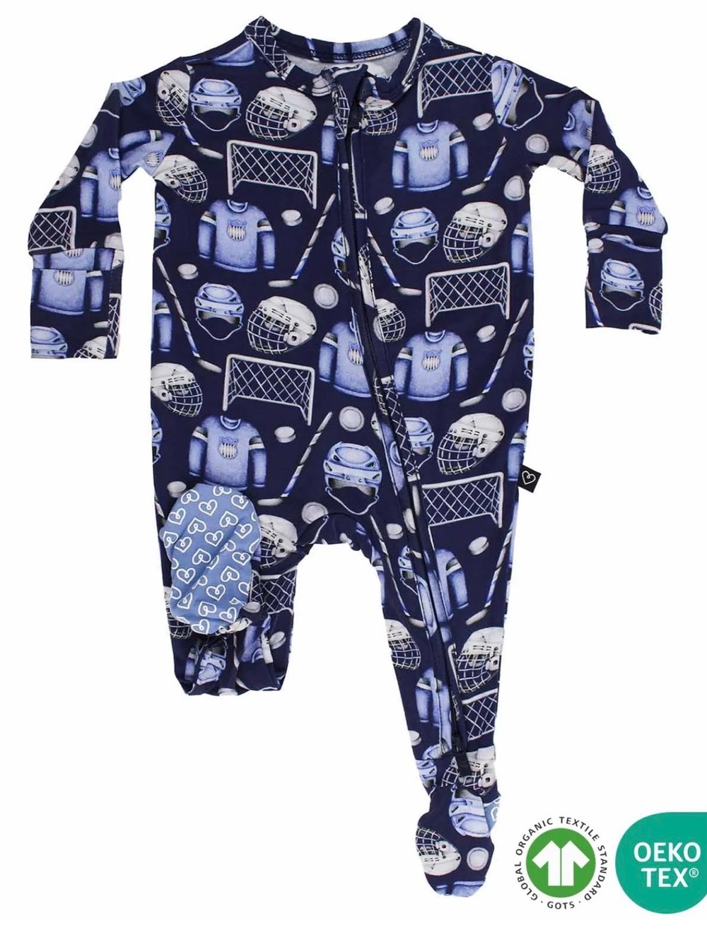 LEV BABY Eric Hockey Bamboo Zippered Footie - 6-9M